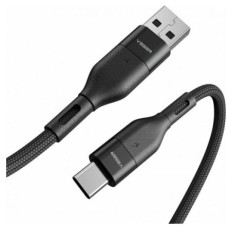 VEGER AC03 pleteni kabel USB-A na USB-C, 1,2m, črn