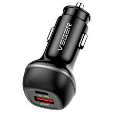 VEGER avtopolnilec CC62 USB+USB-C PD, QC3.0 51W