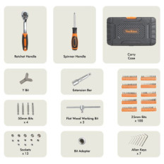 VonHaus 130 delni set natičnih ključev