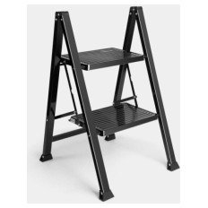 VonHaus kovinska dvostopenjska vitka lestev črna
