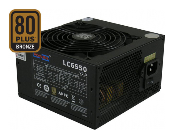 Alimentation PC LC POWER LC6550 - 550W - Testée - Connecteurs 20+4 Broches - Idéal Gamer